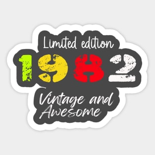 Born in 1982 Birth Year awesome Gifts, 42 years old Birthday best Accessories Sticker